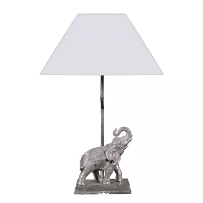 "Elefanten Lampe II" vernickelte Bronzelampe vernickelte Bronzefigur