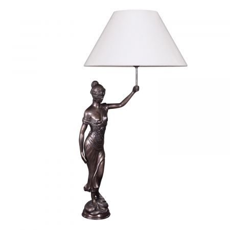 "Justicia Lampe" Bronzefigur Bronzelampe