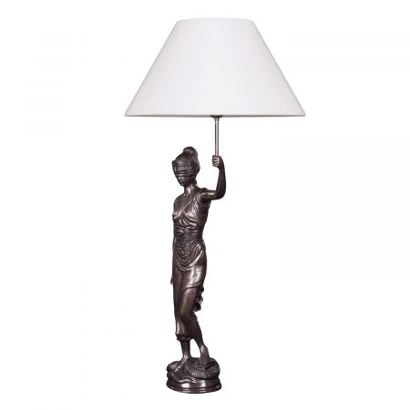 "Justicia Lampe" Bronzefigur Bronzelampe
