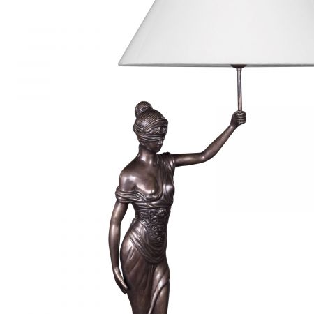 "Justicia Lampe" Bronzefigur Bronzelampe