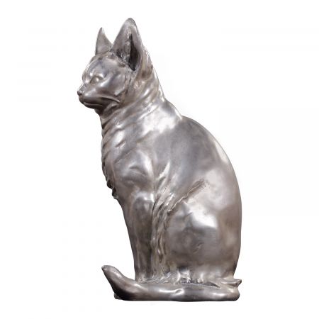 "Katze" vernickelte Bronzefigur