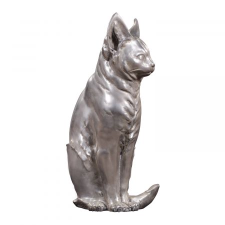 "Katze" vernickelte Bronzefigur
