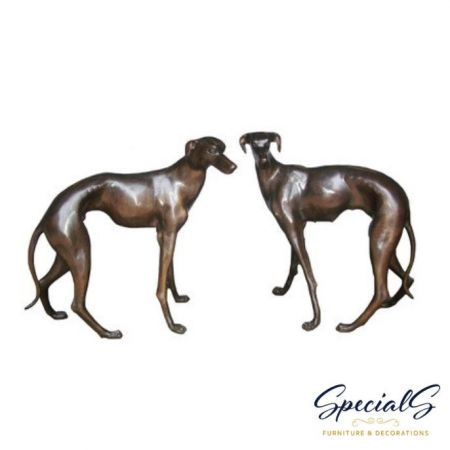 "Zwei Windhunde" Bronzefiguren