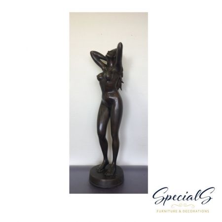 "Nackte Dame auf Sockel" Bronzefigur