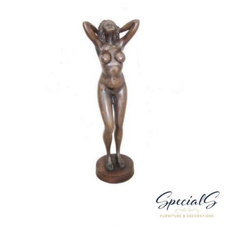 "Nackte Dame auf Sockel" Bronzefigur