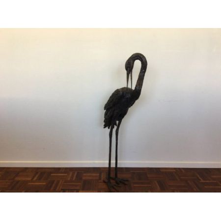 Paar Bronzefiguren "2 Kraniche", Antique Finish