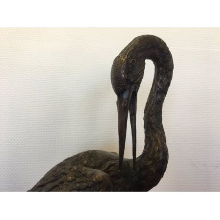 Paar Bronzefiguren "2 Kraniche", Antique Finish