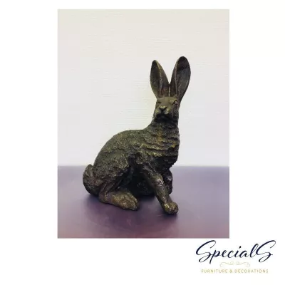 "Sitzender Hase" Bronzefigur