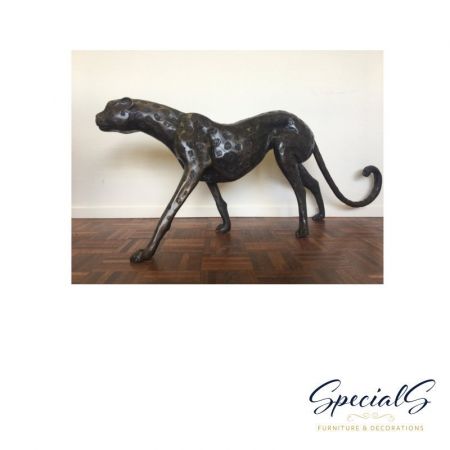 "Stehender Gepard" Bronzefigur