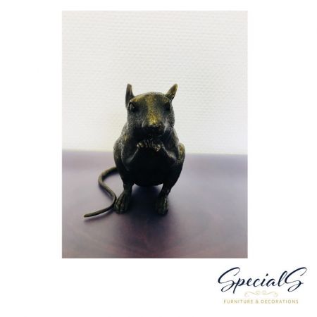 "Aufgestellte Maus" Bronzefigur