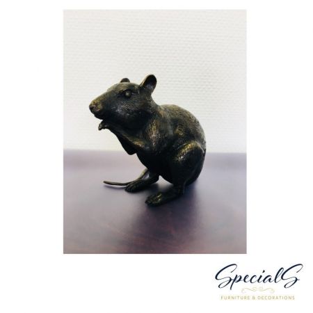 "Aufgestellte Maus" Bronzefigur