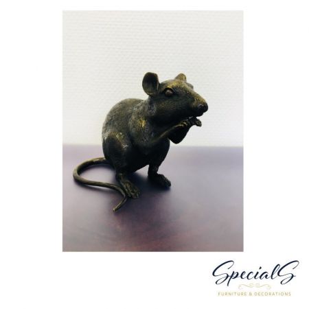 "Aufgestellte Maus" Bronzefigur