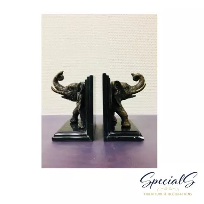 "Elefanten Buchstützen" Bronzefiguren
