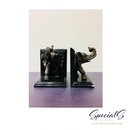 "Elefanten Buchstützen" Bronzefiguren