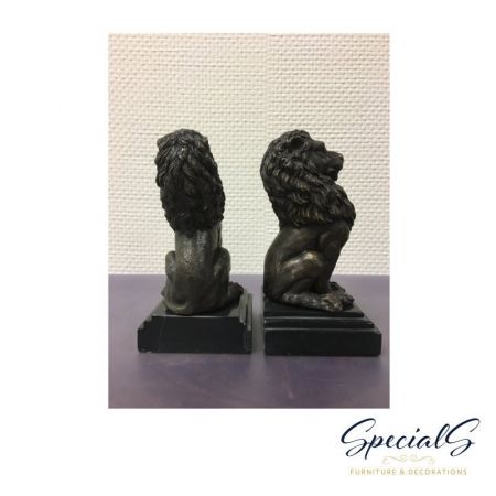 "Bücherstützen mit Löwen" Bronzefiguren