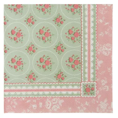 Clayre & Eef 20 Papierservietten 33 x 33 cm Sweet Roses