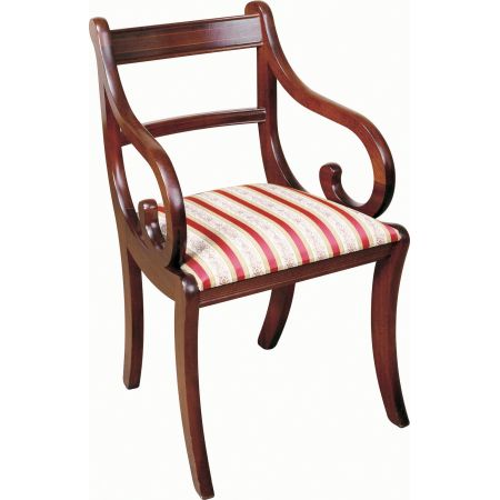 Englischer "Sabre Leg" Stuhl aus massivem Mahagoni