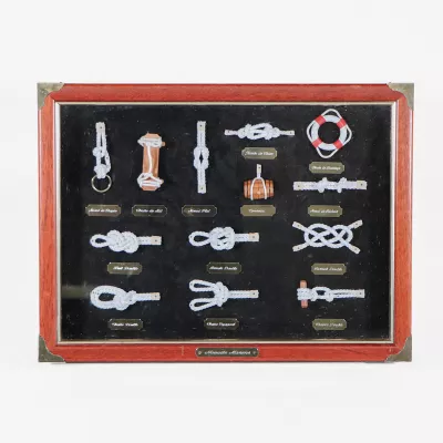 Nautisch gerahmtes Bild mit Seilknoten, Maritime Wandkunst
