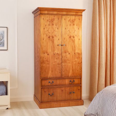 Eibe Wurzelholz Schlafzimmerschrank