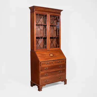 Büro Bookcase/ Mahagoni Aufsatzsekretär