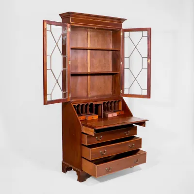 Büro Bookcase/ Mahagoni Aufsatzsekretär