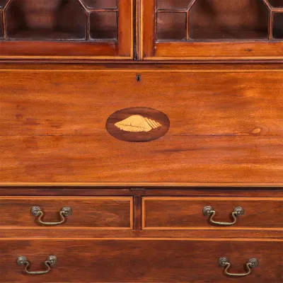 Büro Bookcase/ Mahagoni Aufsatzsekretär