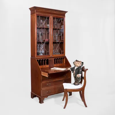 Büro Bookcase/ Mahagoni Aufsatzsekretär