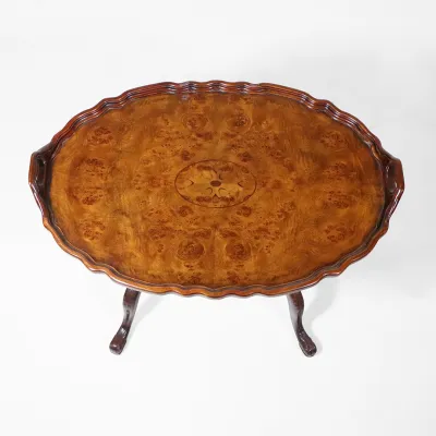Burr Walnut Tea Table