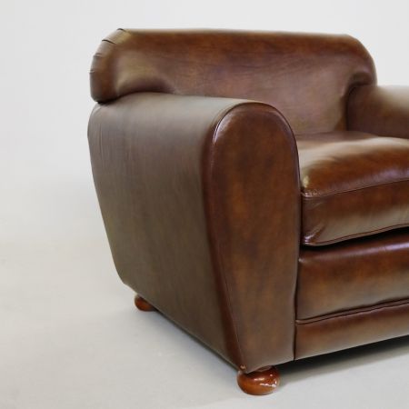 Art Deco Clubsessel in Birch Antique Gold