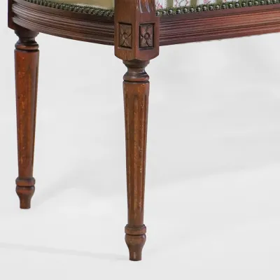 3er Sitzbank aus Frankreich – Nussbaum Settee aus Massivholz