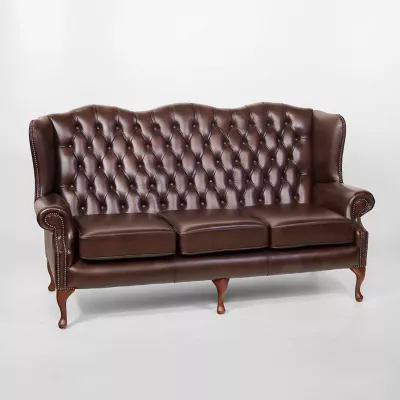 Chesterfield "Queen Anne" 3-Sitzer in Birch Antique Brown