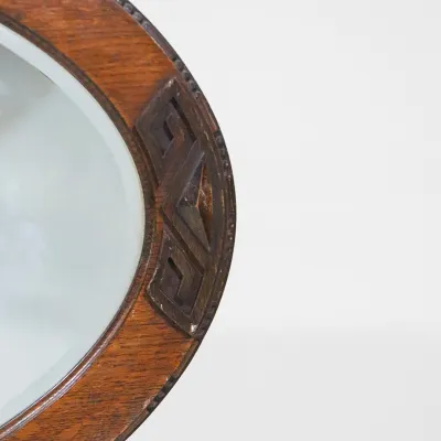 Antique Art Deco Oak Mirror