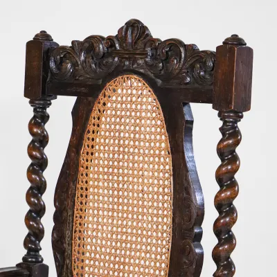 Walnut Wiener Geflecht Chair