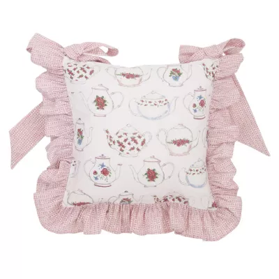 Clayre & Eef Stuhlkissen 40x40 frill Teekannes and Cups