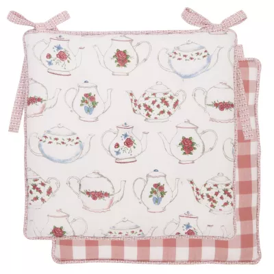 Clayre & Eef Stuhlkissen 40x40 mit Inlett Teekannes and Cups