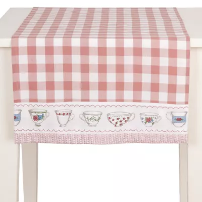 Clayre & Eef Tischläufer 50x140 Teekannes and Cups