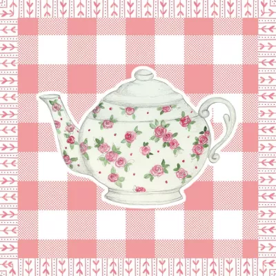 Clayre & Eef Papierservietten 33x33 (20er Set) Teekannes and Cups