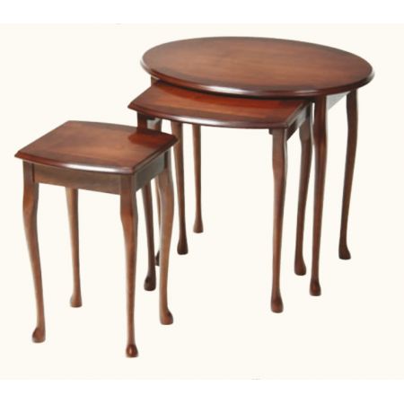 "Queen Anne" Oval Nest of Tables/Occassional Table