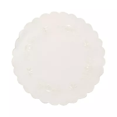 Deckchen Tischset Platzdeckchen rund weiß ca. Ø 30 cm