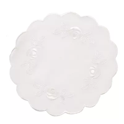 Deckchen Tischset Platzdeckchen rund weiß ca. Ø 20 cm