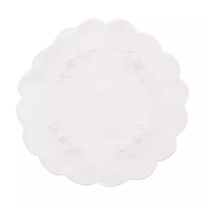 Clayre & Eef Deckchen Tischset Platzdeckchen weiß ca. Ø 20 cm