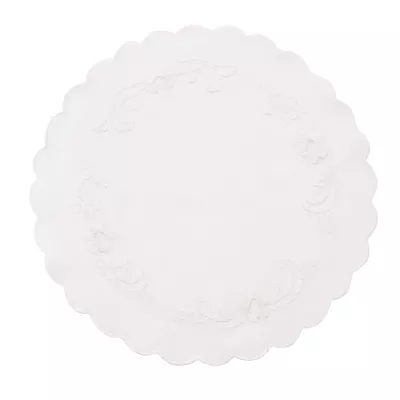 Clayre & Eef Deckchen Tischset Platzdeckchen weiß ca. Ø 30 cm