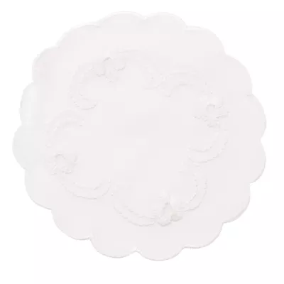 Clayre & Eef Deckchen Tischset Platzdeckchen weiß ca. Ø 20 cm