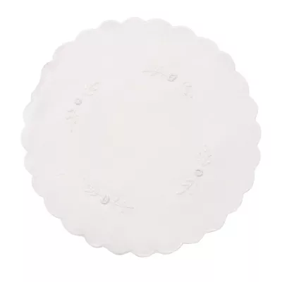 Clayre & Eef Deckchen Tischset Platzdeckchen weiß ca. Ø 30 cm