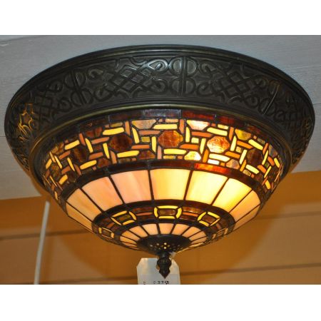 Clayre & Eef Deckenlampe im Tiffany-Stil klassisch braun 19x38cm