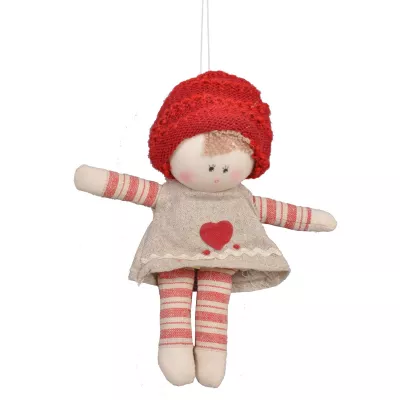 Clayre & Eef Puppe mit roter Mütze 15cm