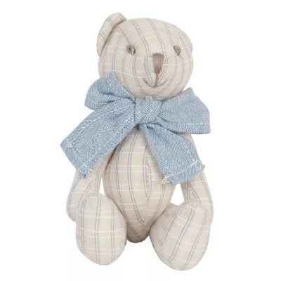 Clayre & Eef Deko Teddybär mit blauer Schleife 20cm