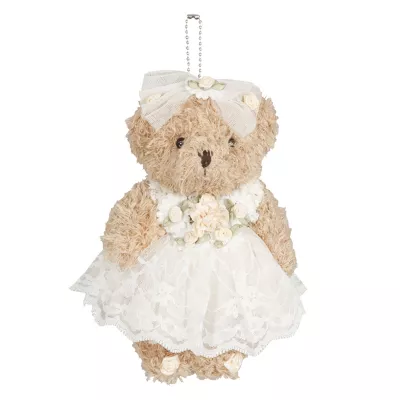 Clayre & Eef Deko Dekoration Anhänger Stofftier Kuscheltier Bär Teddybär mit Kleid ca. 20 cm