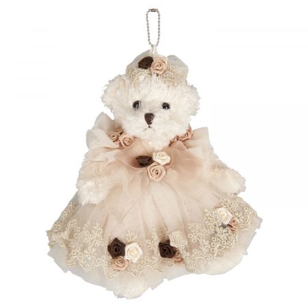Deko Dekoration Anhänger Stofftier Kuscheltier Bär Teddybär mit Kleid ca. 20 cm
