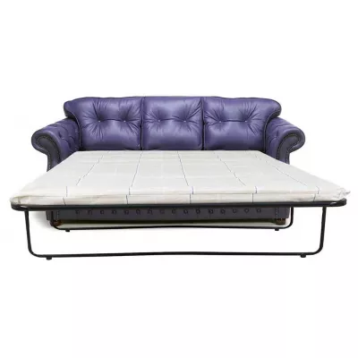 "Thornhill" Original Chesterfield Schlafsofa Zweisitzer Echtleder aus England (Matratze: 95cm)